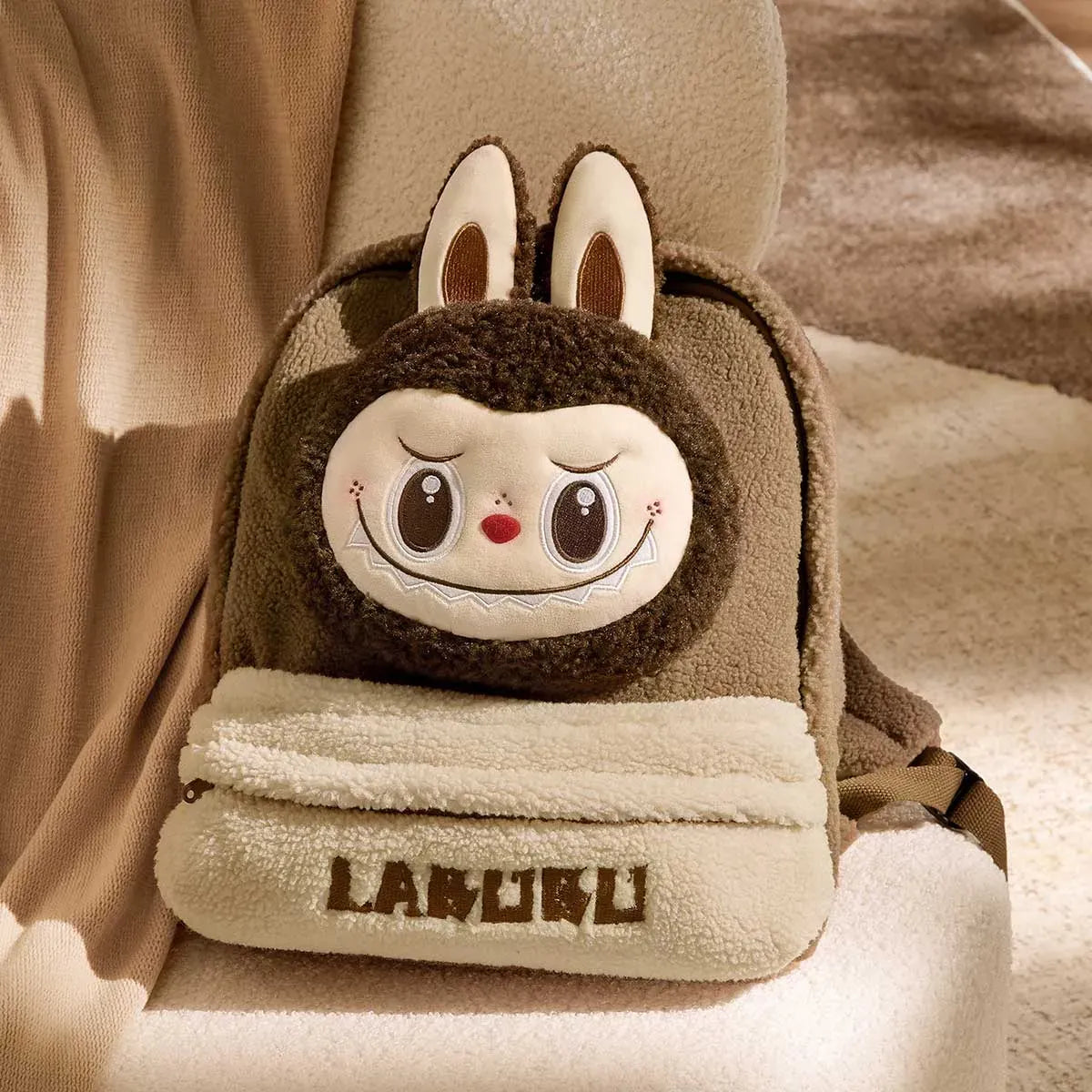 Labubu Classic Bag Berber Fleece Brown Backpack