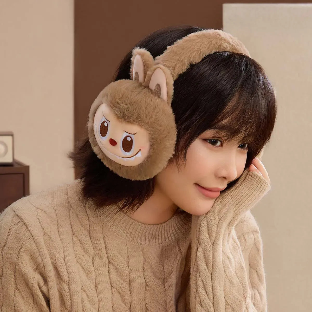 Labubu Warm Fluffy Holiday Plush Earmuffs