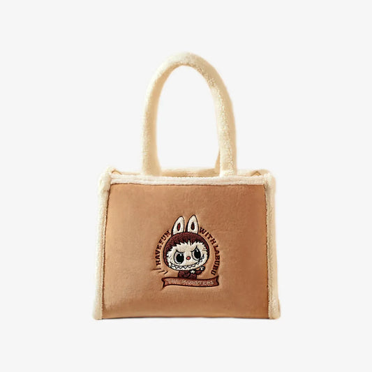 Labubu Classic Bag Plush Tote Brown Bag