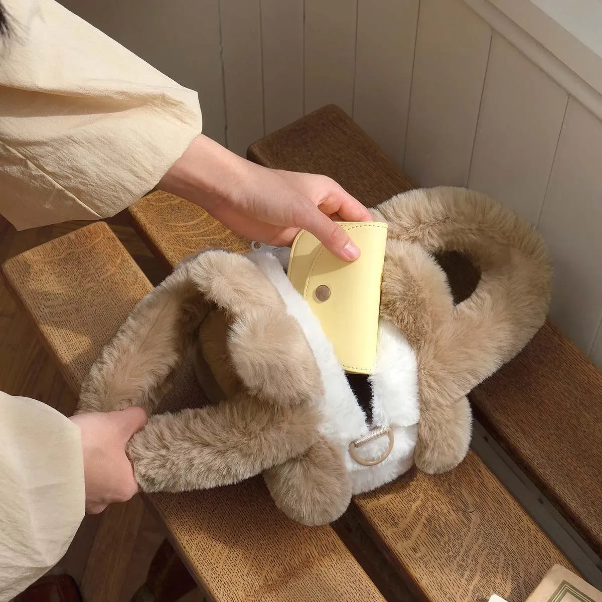 Labubu The Monsters Classic Series Plush Flower Brown Bag