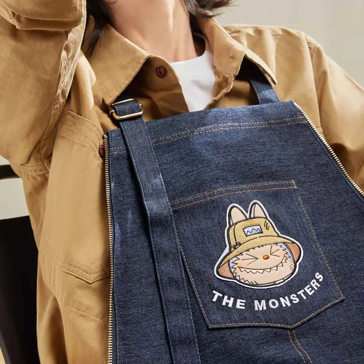 Labubu The Monsters Fall In Wild Series Denim Apron Bag