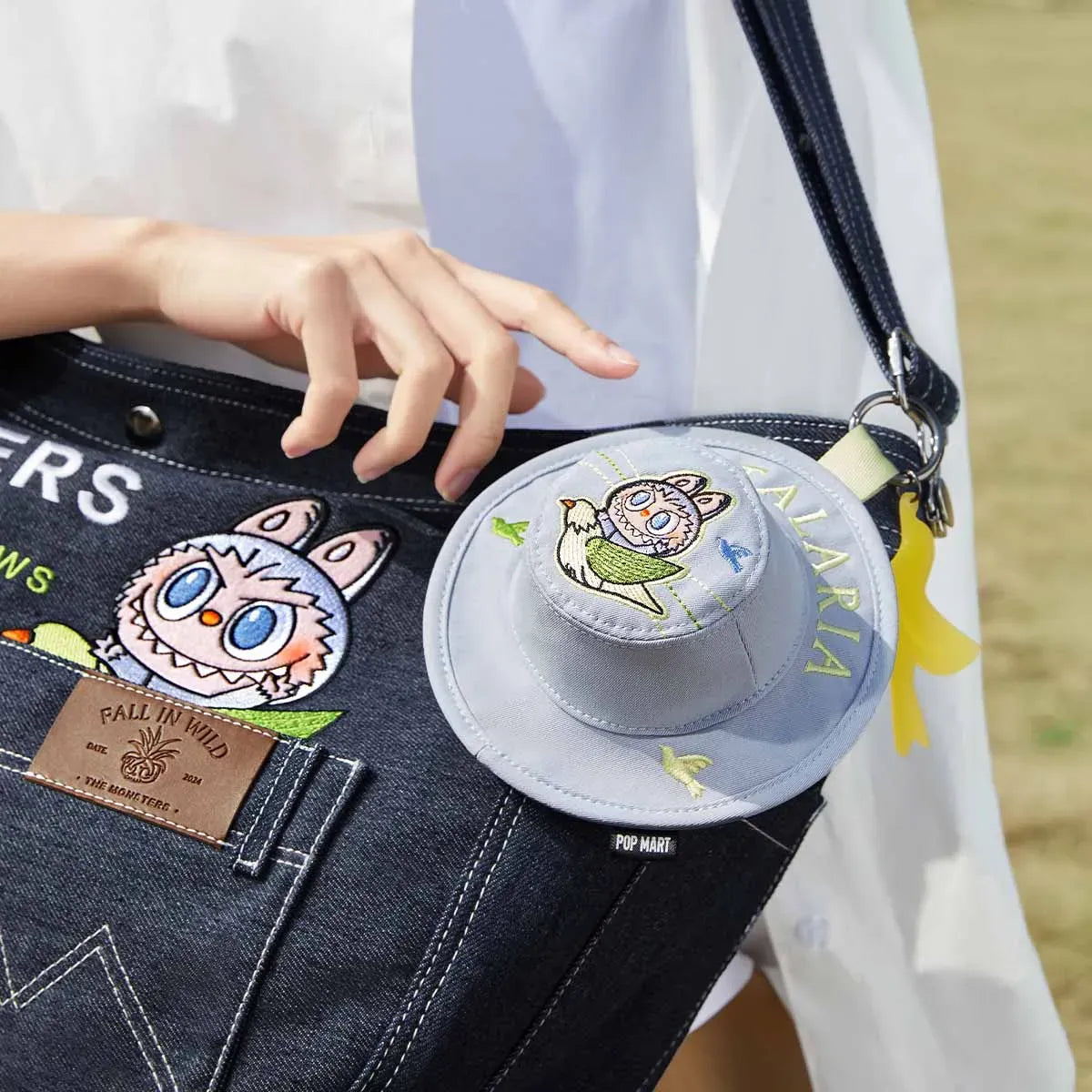Labubu The Monsters Fall In Wild Series Denim Messenger Bag