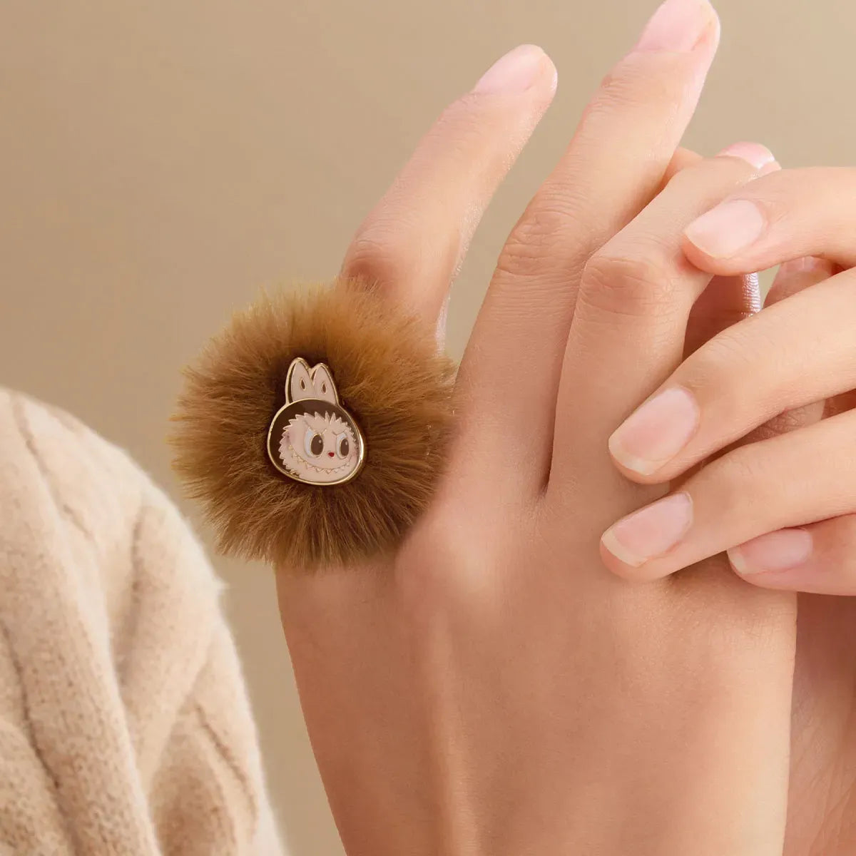 Labubu Warm Fluffy Holiday Series Pompom Ring